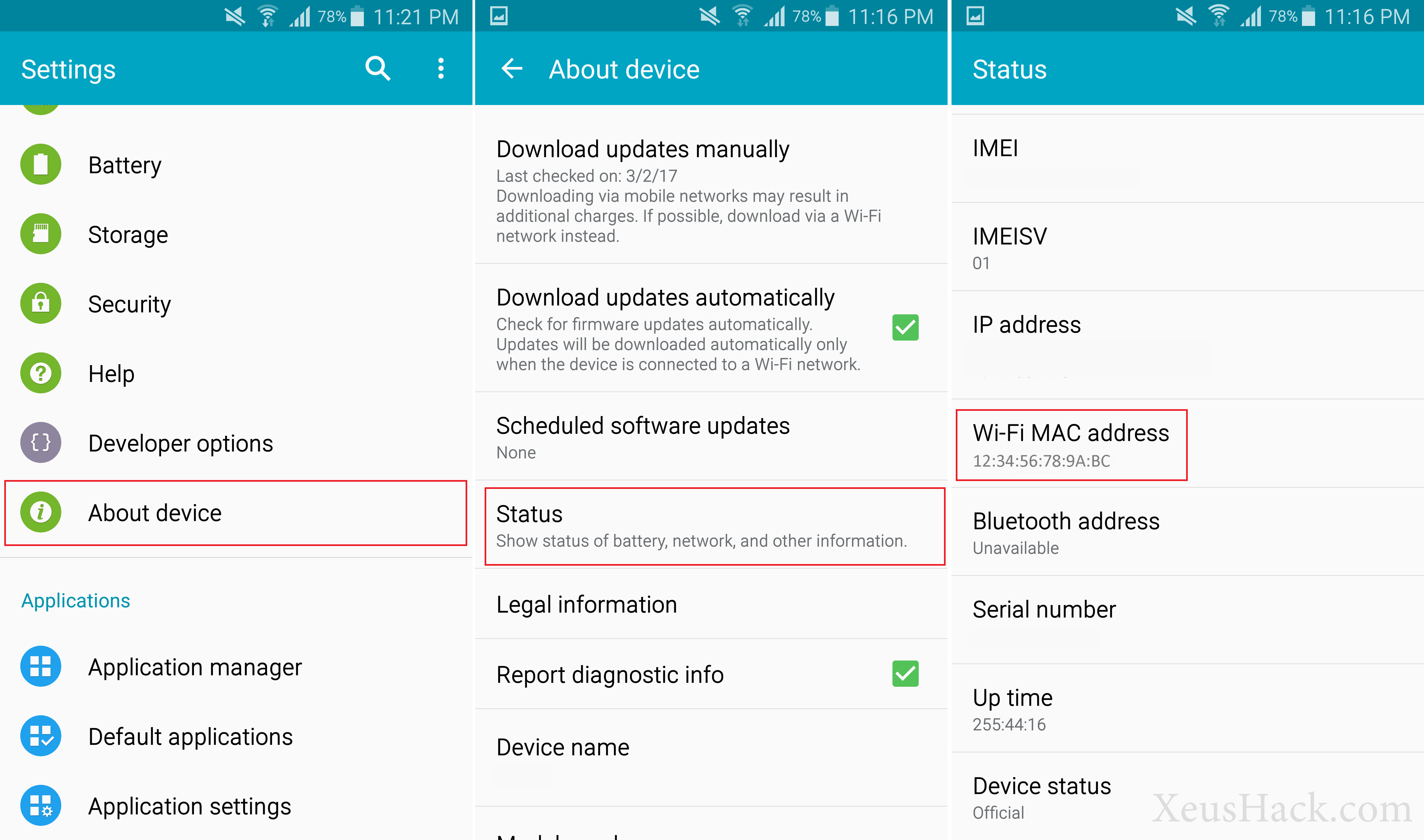 change wifi mac address android