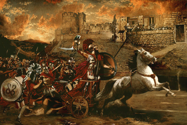 A depiction of the Trojan war