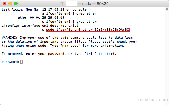 spoof network mac address